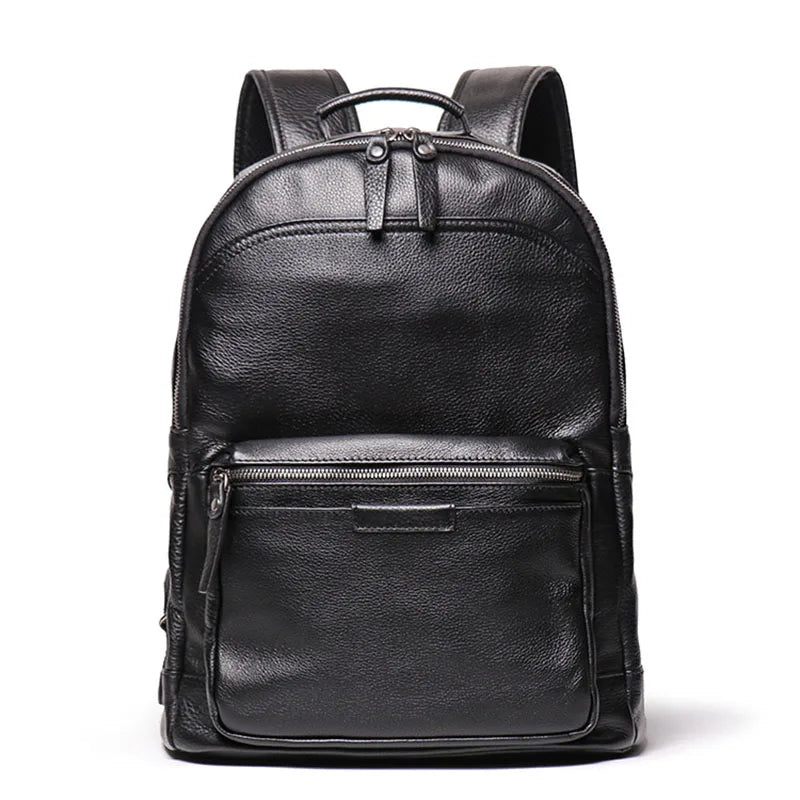 Genuine Leather Men Backpack 14 Inch Laptop Backpack Travel School Backpack Male Fashion Backpack Brown Cowhide Backpack